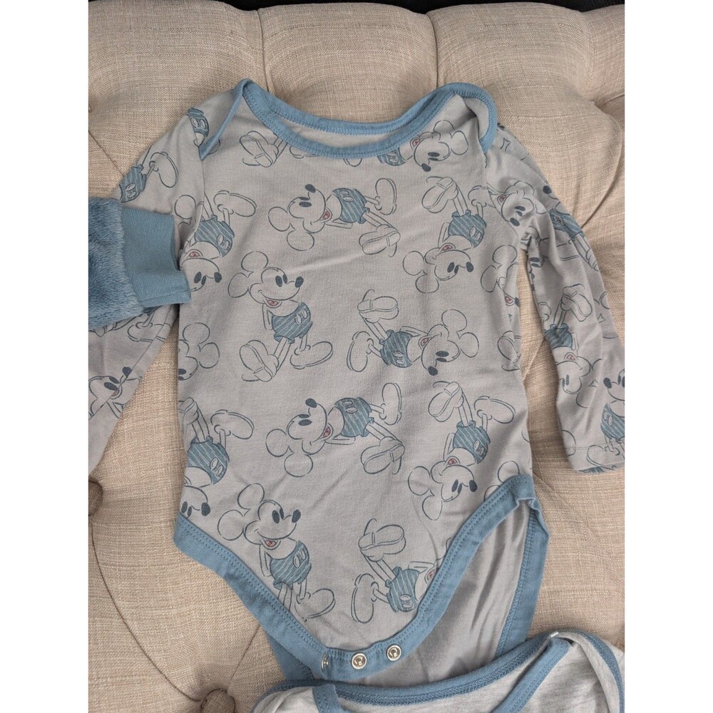 Disney Baby Mickey Mouse 4-Piece Set, 2 Rompers, Pant & Sweater, Size 18M - Picture 5 of 6